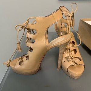 Christian Louboutin sz37 lace up heel pre-owned